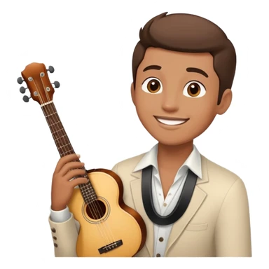 Musician with a confident smile looking up sticker