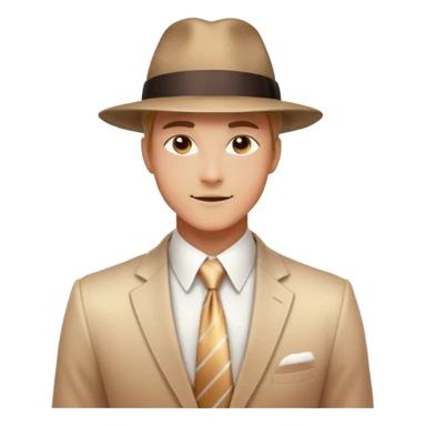 Glowing masculine energy with integrated fashion accessories like hat and tie, ethereal style inspiration, flowing aura sticker