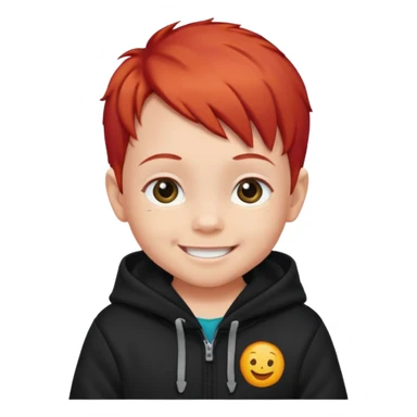 baby with red hair and black hoodie sticker
