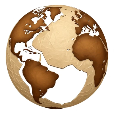 Papier-Mâché only Globe , with more paper feel sticker