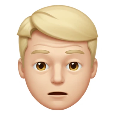 A male with squinting eyes but the mouth is blowing out sticker