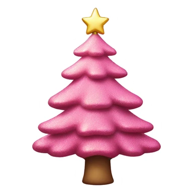 pink sparkle christmas tree sticker