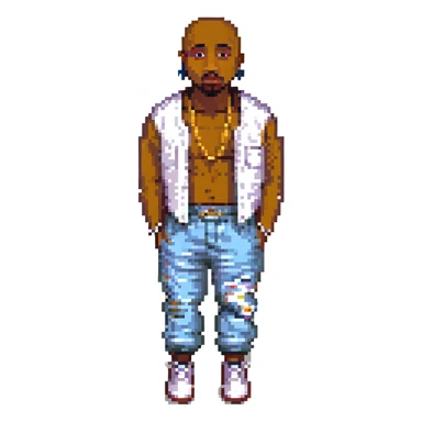 2Pac в полный рост, no background sticker