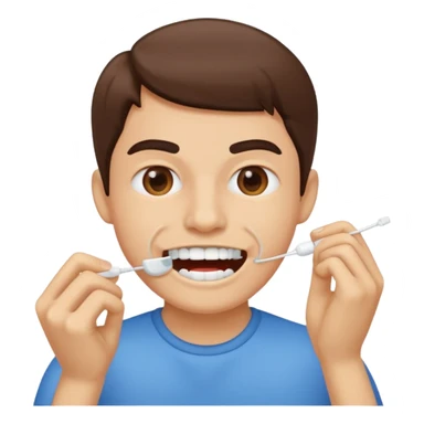 usar hilo dental en los dientes/ floss your teeth  sticker