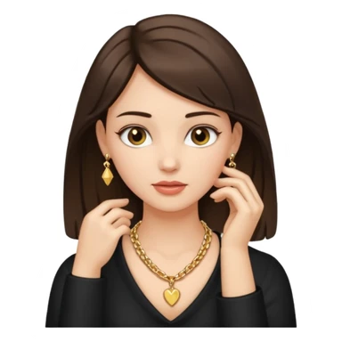 Brunette girl with hand on neck sticker