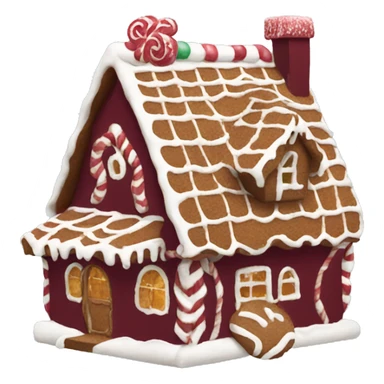 Burgundy gingerbread house sticker