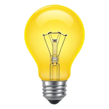 Generate a high-quality image of a glowing neon yellow light bulb, bright vibrant color, realistic glow effect, smooth gradient colors, no human figures, no facial features, no brand markings, simple dark background, high-resolution.
 sticker
