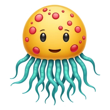 cartoon bacterium with flagella sticker