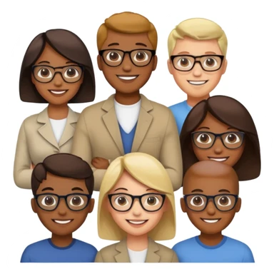Generate a realistic emoji of someone a group of inteligent people sticker