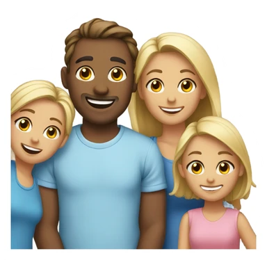 family of 5 smiling sticker