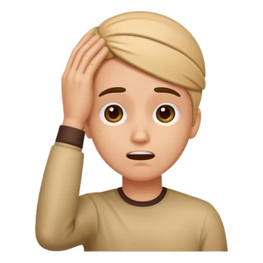 cartoon face with exaggerated fainting gesture wrist on head sticker