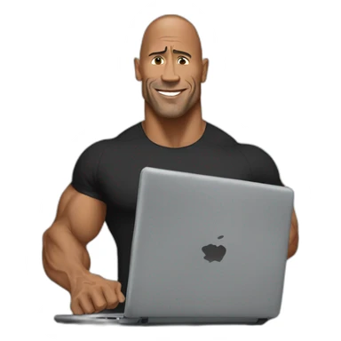 the rock handing laptop sticker