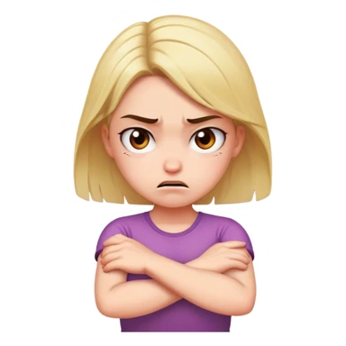 Girl mad crossing arms sticker