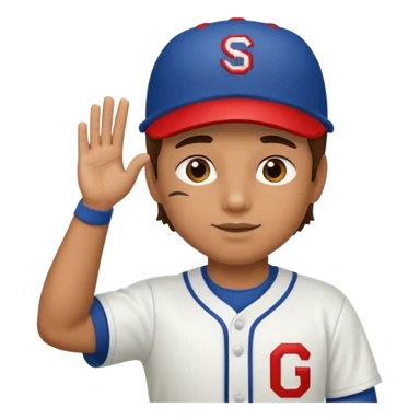 Baseball player, hand salute sticker