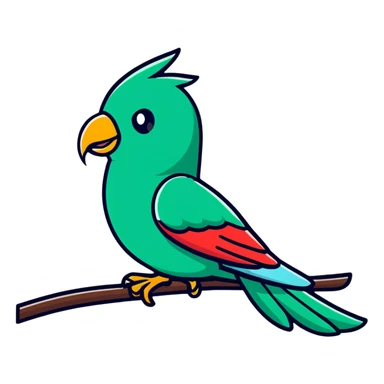 Minimalist Maya-style quetzal bird as message delivery symbol, white and deep green only, flat design with clean lines sticker