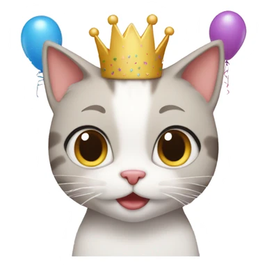Cat birthday princess sticker