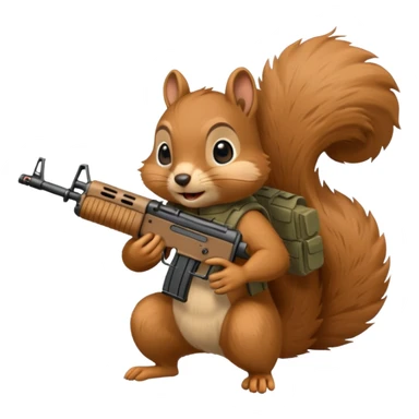Squirrel holding xm7 assault rifle sticker