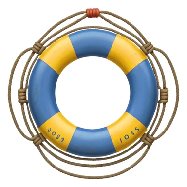 blue and yellow lifebuoy sticker