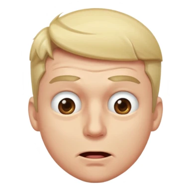 A male squinting his eyes hard but the mouth is blowing out sticker