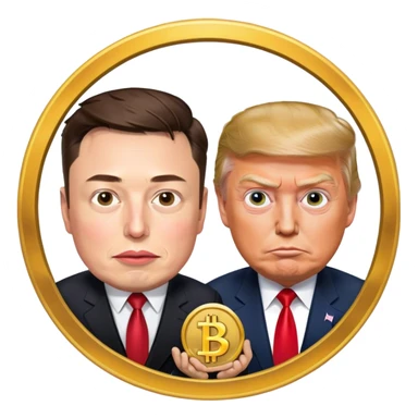 Elon musk and Donald Trump robbing the treasure sticker