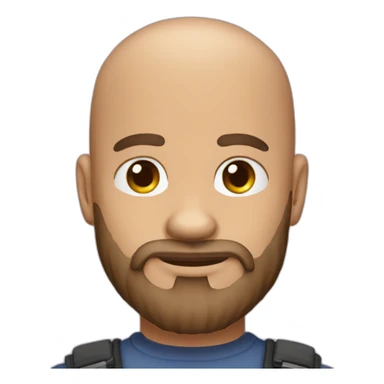 Bald bearded man wolf eclair sticker