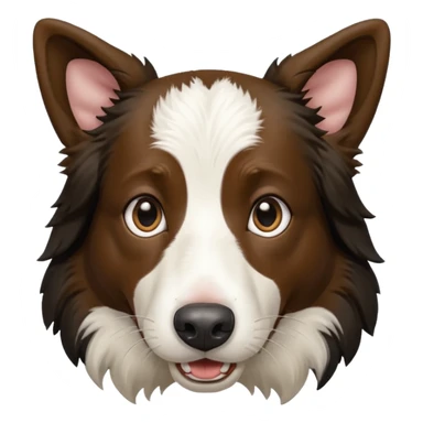 A black and white border collie has a cow's hoof in her mouth. sticker