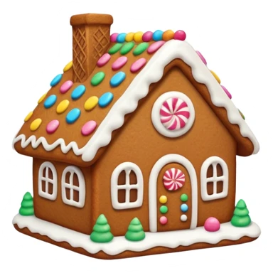 cute gingerbread house cookie with white icing sticker