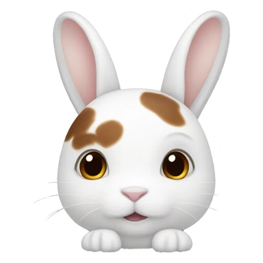 white bunny with brown spots on back sticker