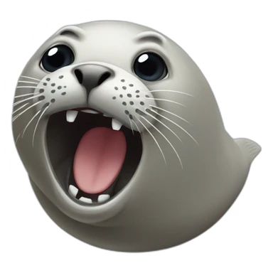 Terrified seal with an open mouth sticker