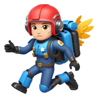 Brawl Stars character with a jetpack sticker
