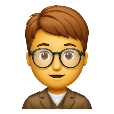 Erstelle mir eine Emoji von einem Jungen. Herkunft: Südamerika, Jung und Gutaussehend, mit durchsichtiger Brille und anderer Frisur  sticker