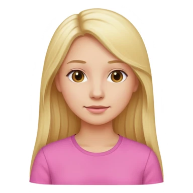 woman with long blonde hair, wear pink shirt sticker