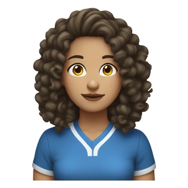 curly haired brunette girl wearing blue socks sticker