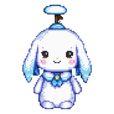 Cinnamoroll character in pixel art style sticker