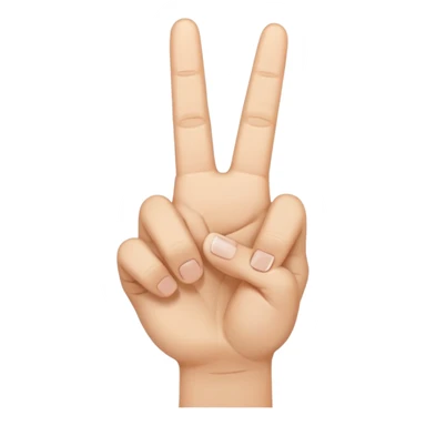 Peace sign with the index finger crossing over the middle finger sticker