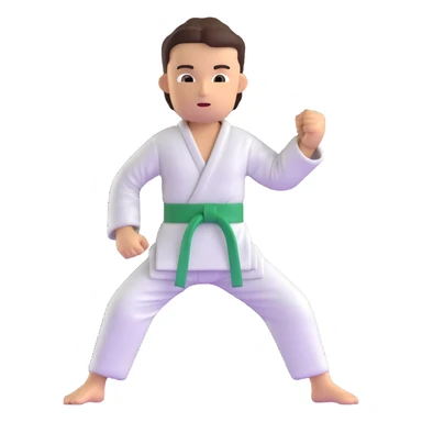 karate costume with green belt sticker