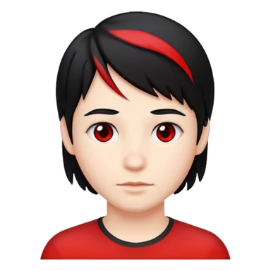 Fait une personne blanche avec des cheveux noir mais un coter rouge sticker