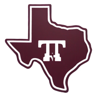 Texas A&M logo inside outline of Texas sticker