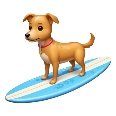 dog on surfboard  sticker