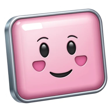 metallic light pink 3d rectangle shape sticker