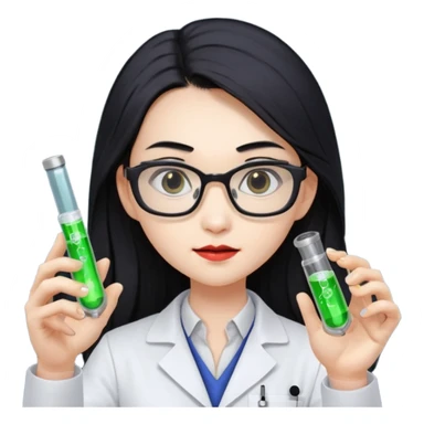 Dr. Lunar Fang – scientist vampire adjusting square lab glasses, holding a glowing test tube of “Type O” fuel sticker