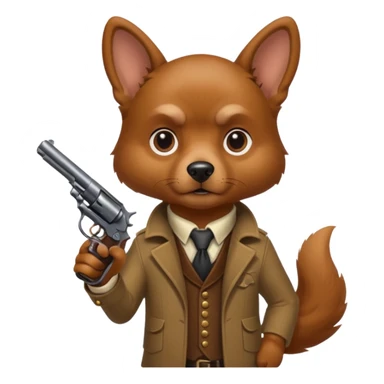 Chien qui tient un revolver sticker