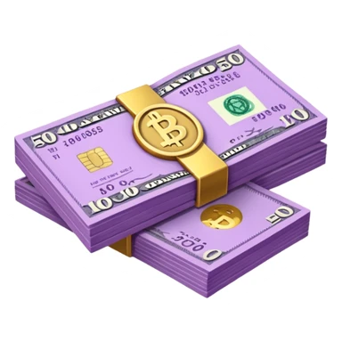 billetes en 3d morados animados en png sticker