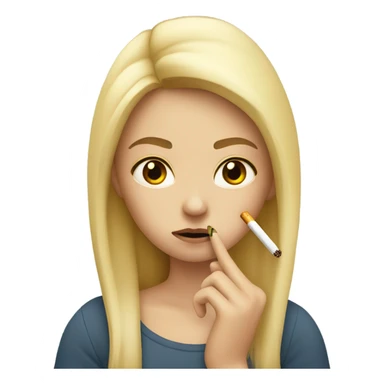 sad blonde girl smoking cigarette  sticker