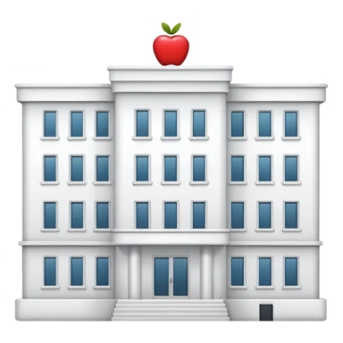 white hotel building, apple emoji style sticker