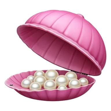 Pink clamshell with pearl inside sticker