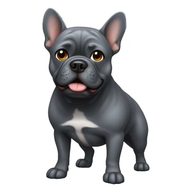 Dark Gray French buldog sticker