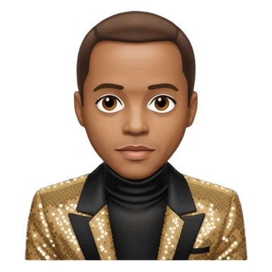 Freddie Jackson, R&B Singer with dark brown hair, black sequin outfit sticker