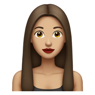 Woman with red lips and straight brown hair white  sticker