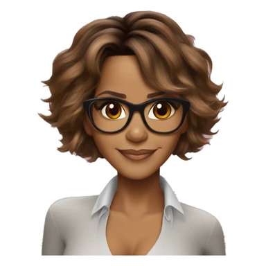 Halle Berry COM ÓCULOS E MECHAS VERMELHAS sticker